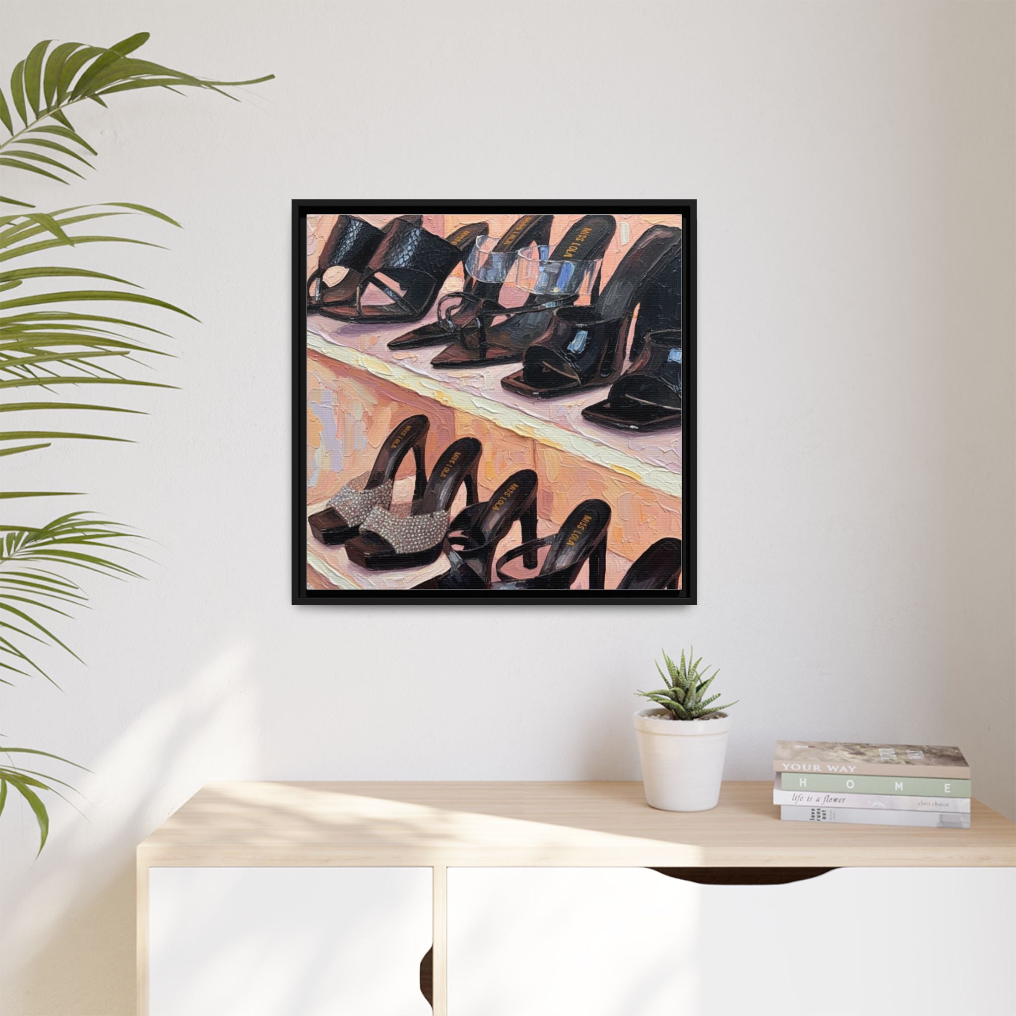 Luxury heels Matte Canvas, Framed (Multi-color)