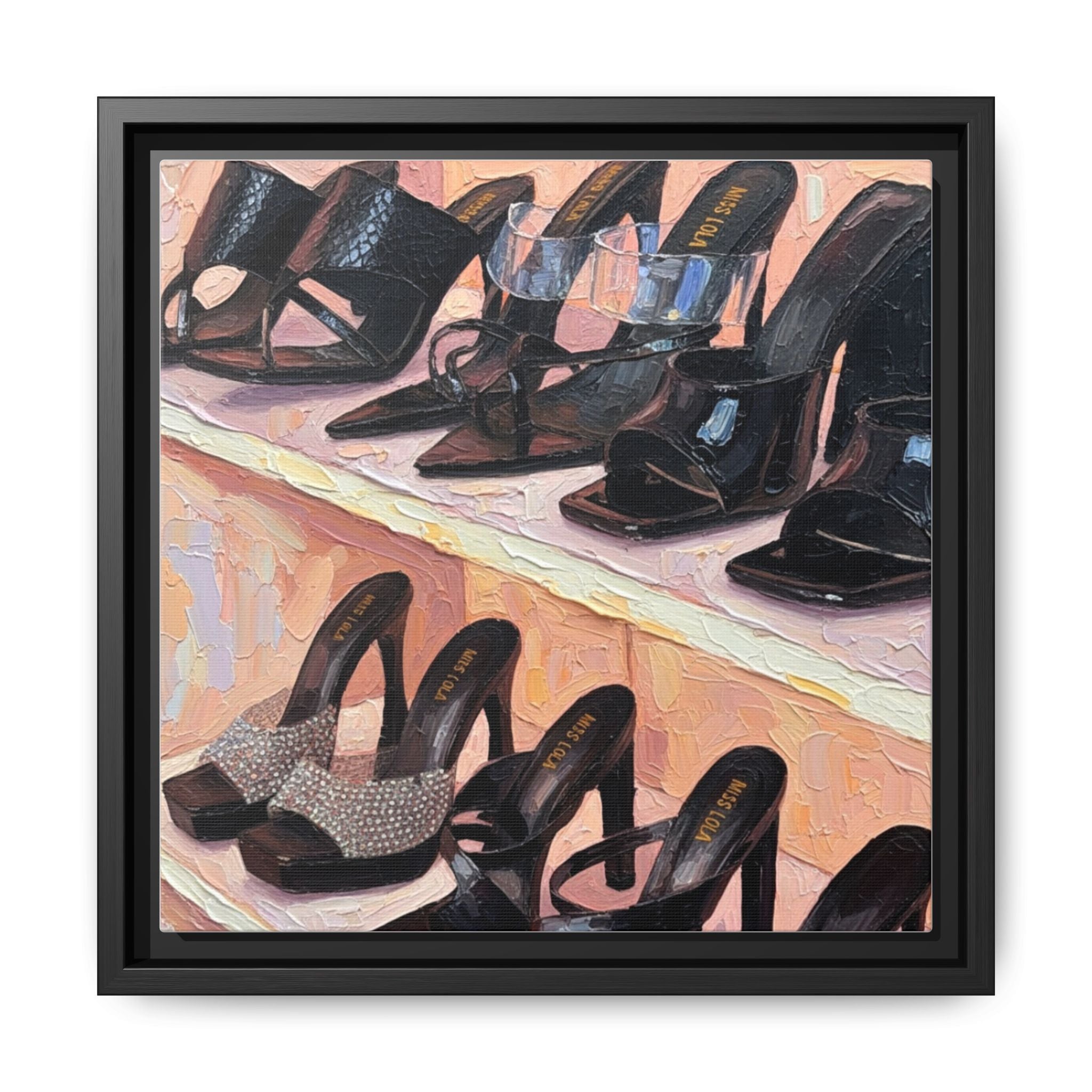 Luxury heels Matte Canvas, Framed (Multi-color)
